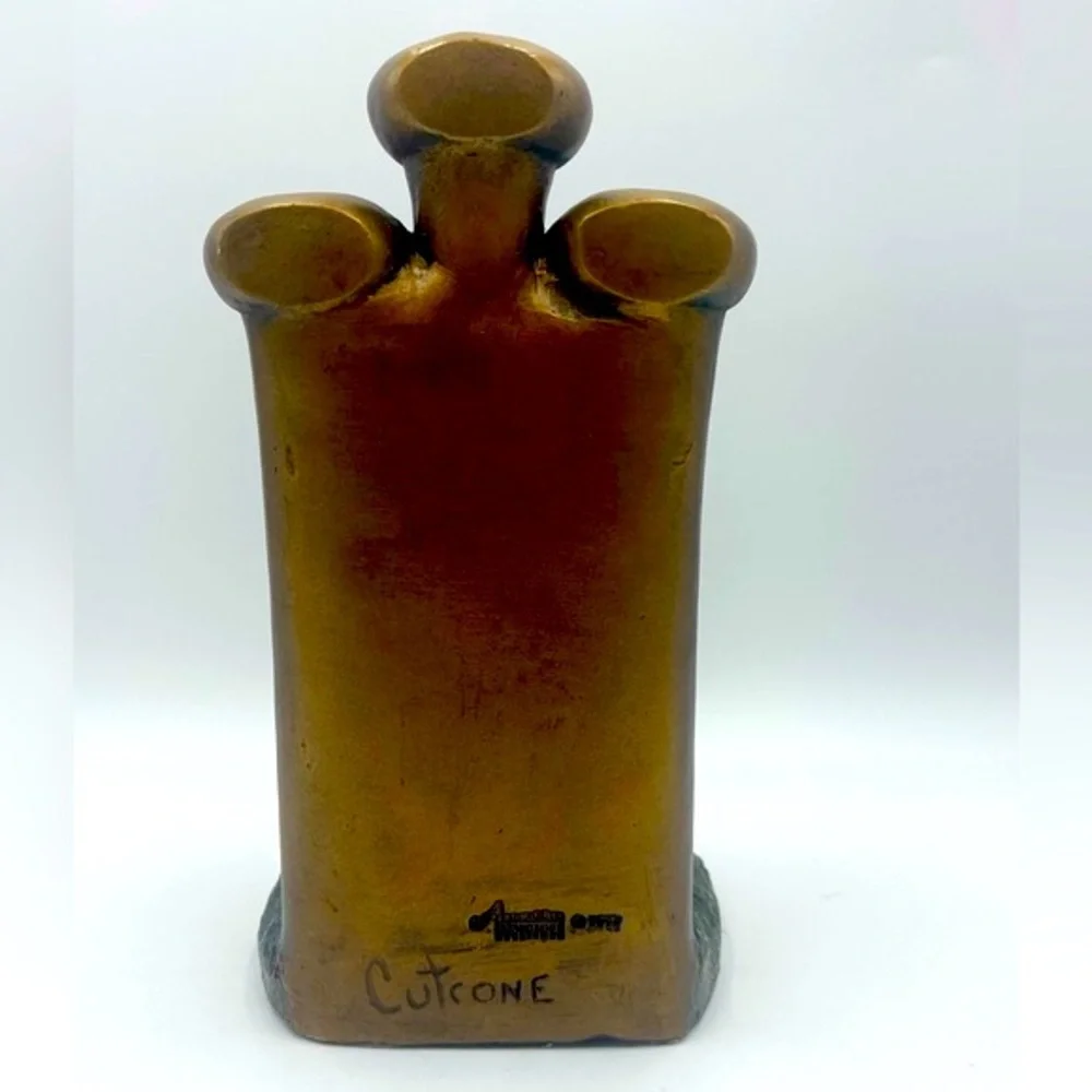 1997 Austin Sculpture:”Cutcone” Vintage Baseball & Bat Ceramic Sculpture Bookend